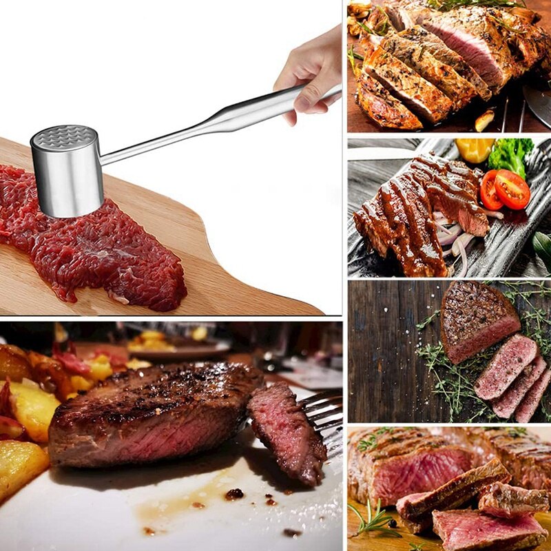 Vlees Mallet Steak Pounder, Van Vlees Hamer Roestvrij Staal Handmatige Tool, 12 Inch Premium Keuken Vlees Hamer Krab