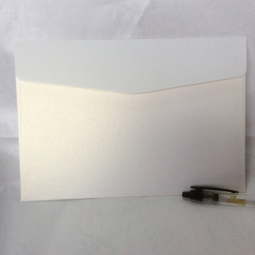 Sobres de papel perlado para tarjetas de invitación de de boda, Color blanco hielo, 250GSM, 16, 17, 19, 21, 22, 23 Cm, 50 unids/lote