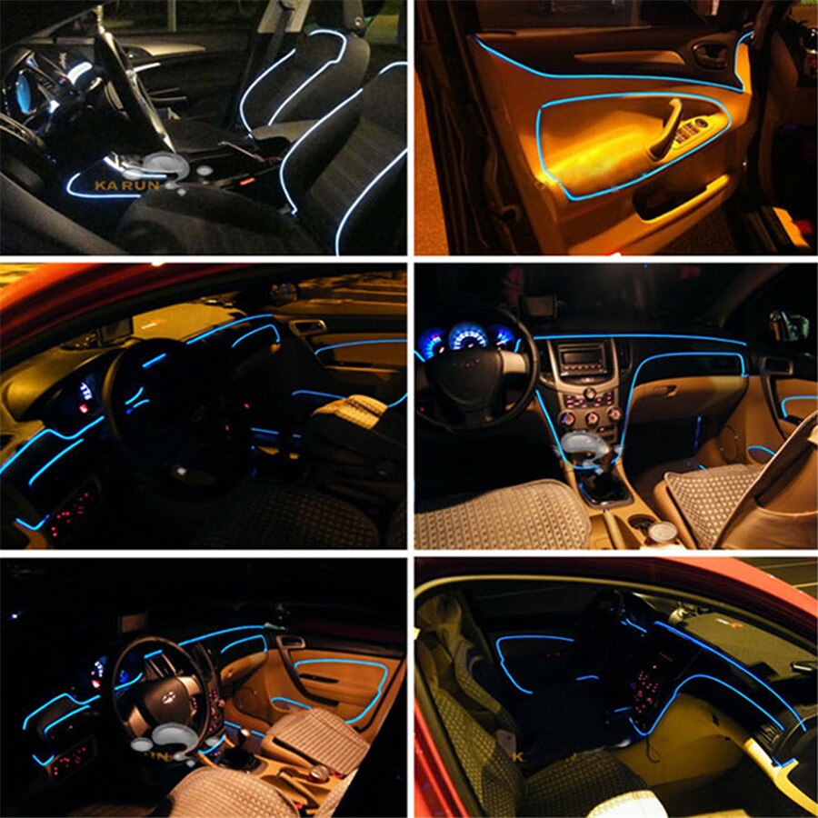 Niscarda 6M Bluetooth APP Controle Actieve EL Neon Draad Strip Licht RGB LED Decoratieve Dashboard Deur Sfeer Licht