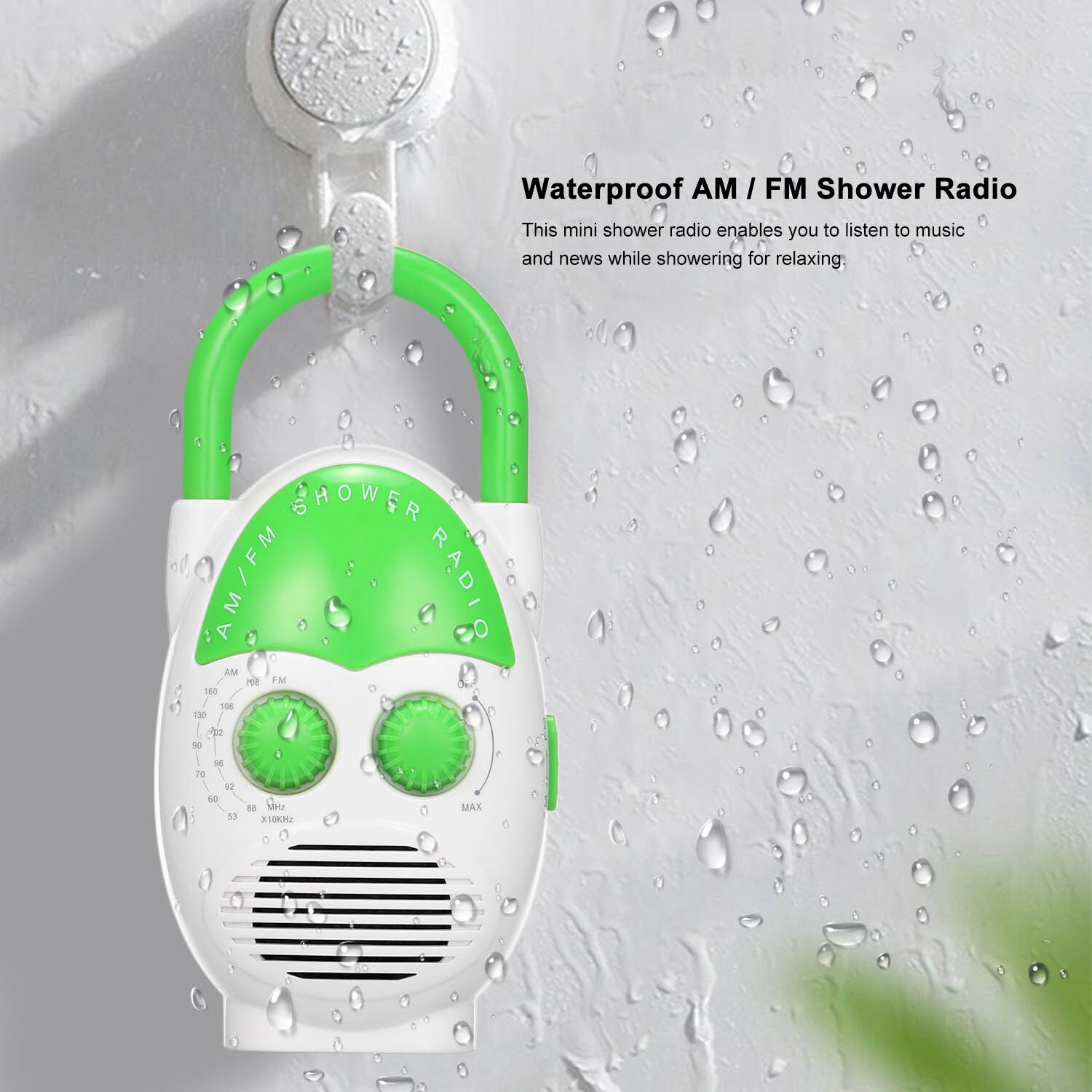 Mini Am/Fm Douche Radio Badkamer Water-Resistent Draagbare Radio Opknoping Muziek Radio Met Ingebouwde Luidspreker douche Radio