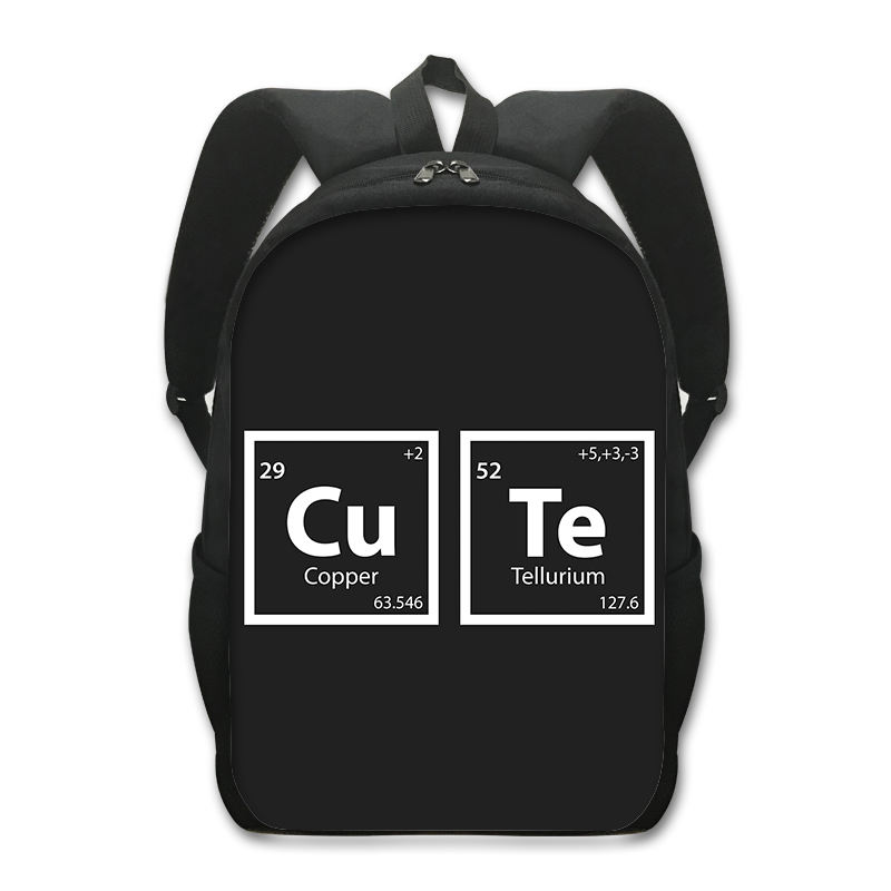 Periodensystem der Elemente Druck Schule Rucksack für Teenager Jungen Mädchen Daypack Genius freundlicher Schule Taschen Chemie Rucksack: d16Element10cw