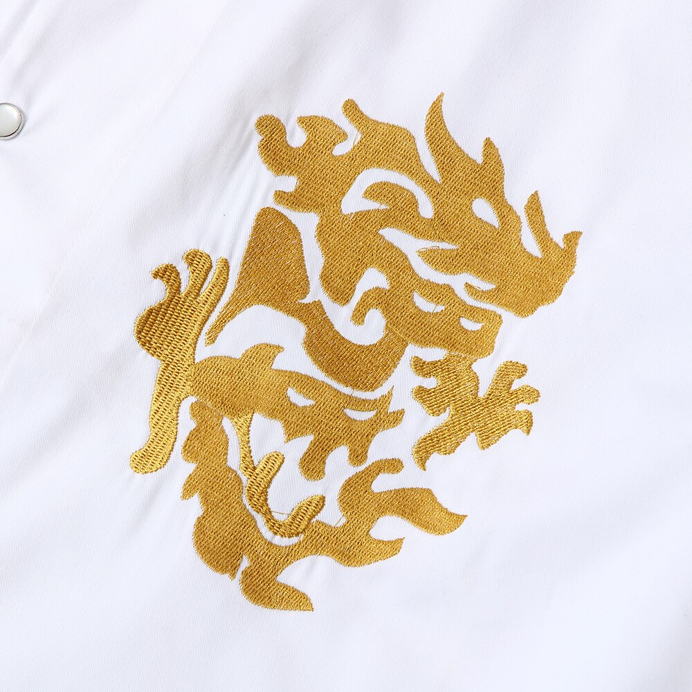 Unisex ademend korte mouwen chef-kok uniform drakentotem koksjas bakkerij chef-kok werkuniform