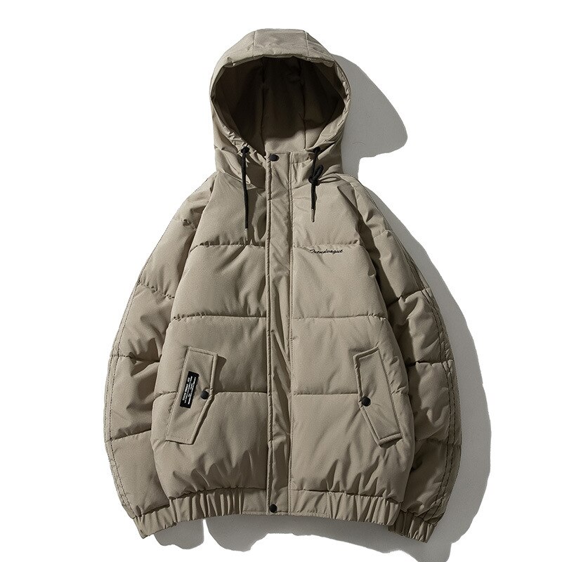 Manvalue mænd & #39 ;s vintertøj unge studerende bomuldspolstrede jakker i koreansk stil flotte korte frakker fortykkede parkaer: Khaki / Xxxl