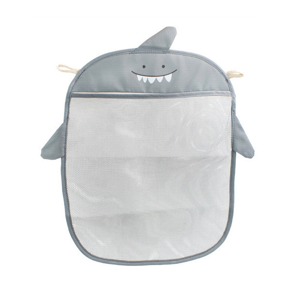 kreskówka Niedźwiedź rekin wanienka worek robić przechowywania z przyssawką torby wiszące siatka pou-ch organizator ciągnąć-odporny przechowywanie w domu dostaw: szary