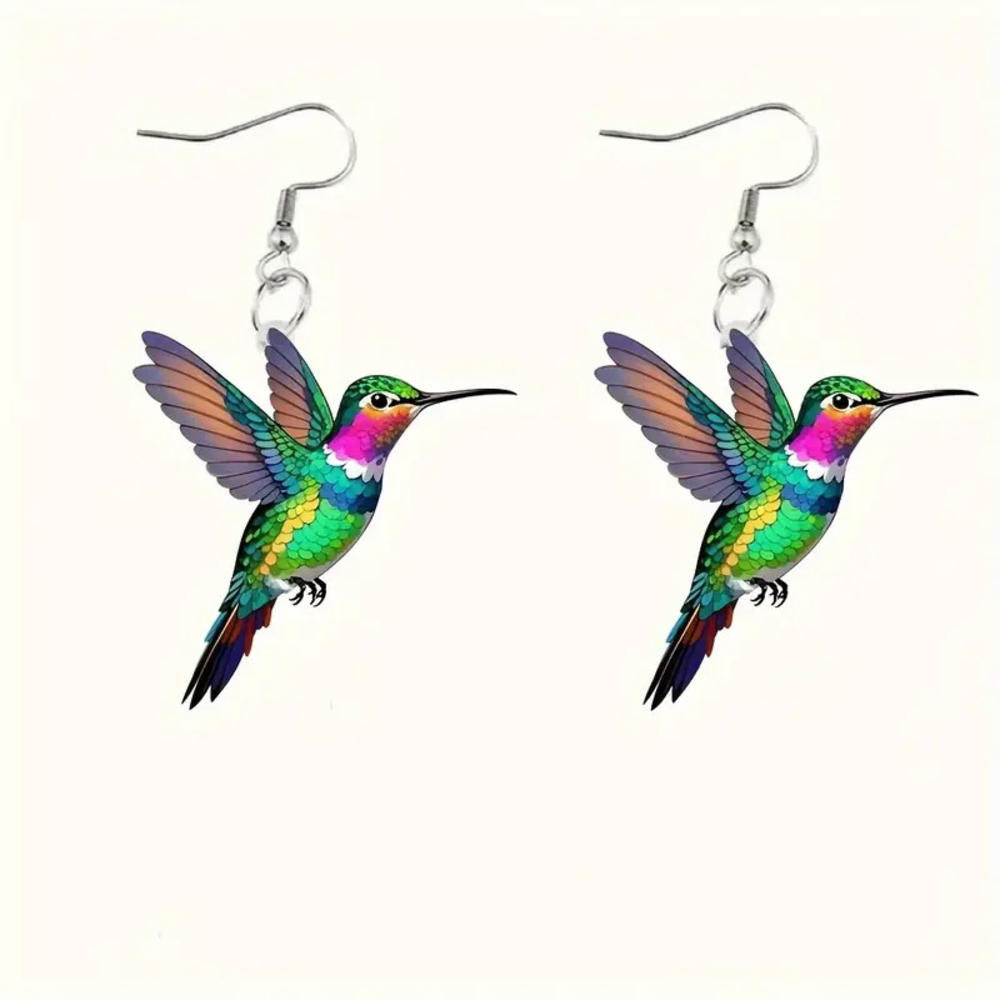 Kolibri Ohrringe für Frauen Mädchen elegante Quaste Charme baumeln Ohrring Modeschmuck Valentinstag Geburtstags: Rotwein