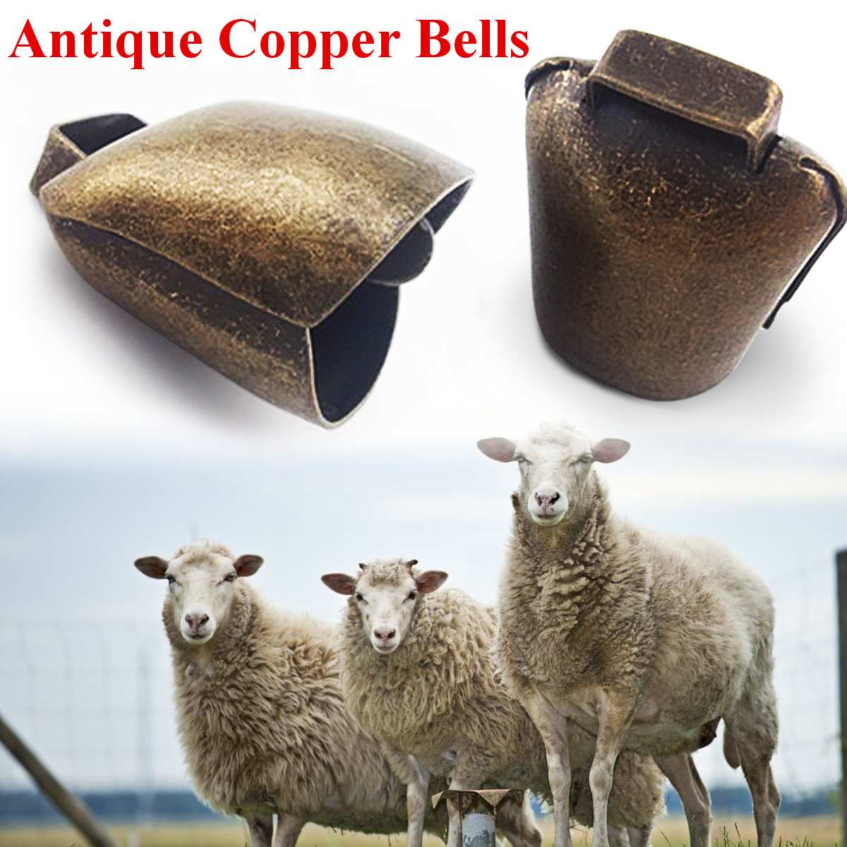 Koper Bells Koe Paard Schapen Grazen Vee Schapen Laege Bell Luid Scherpe Verspreid Verder Luid Verlies hond huisdieren decor Bell