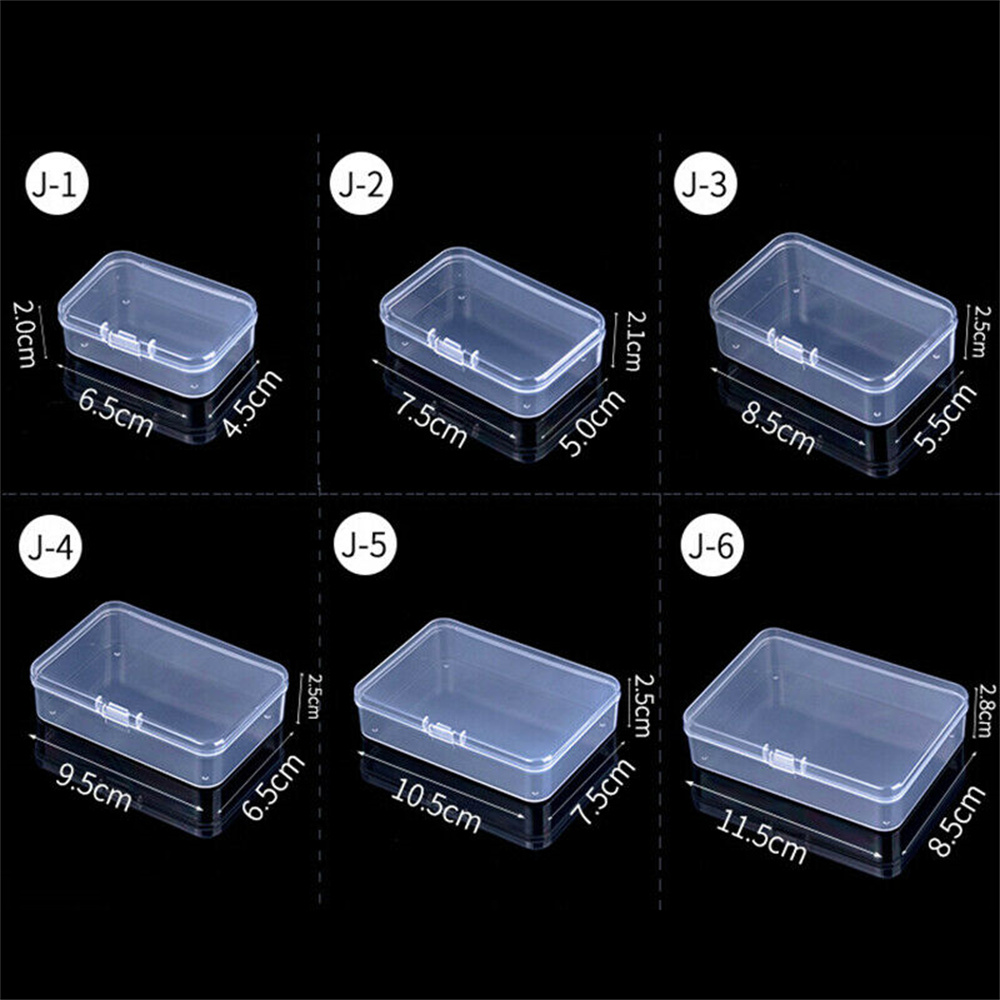 1PCS Mini Square Storage Box Clear Plastic Small Box Jewelry Dustproof Packaging Storage Container Beads Case Rectangular Box