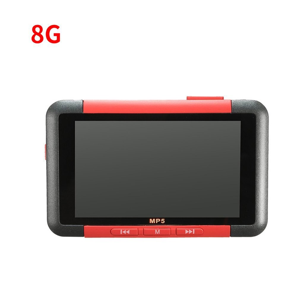 3 inch screen video music MP5 player 8GB Slim LCD screen Music media player FM radio Recorder E-book reader: Red
