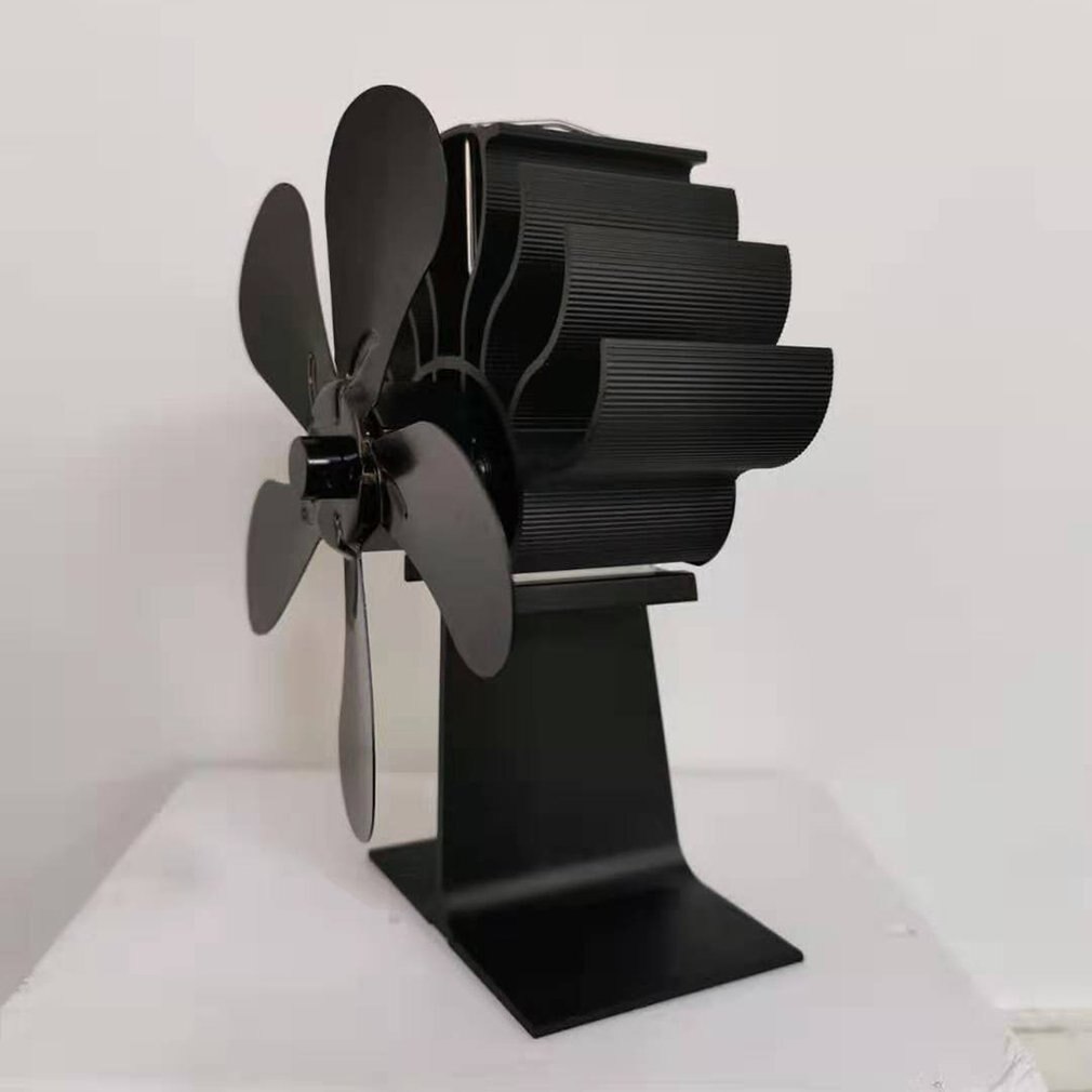 Ventilador eléctrico para estufa, Reduce el consumo, bajo nivel de ruido, 1 Juego de soplador termodinámico para chimenea, cinco cuchillas