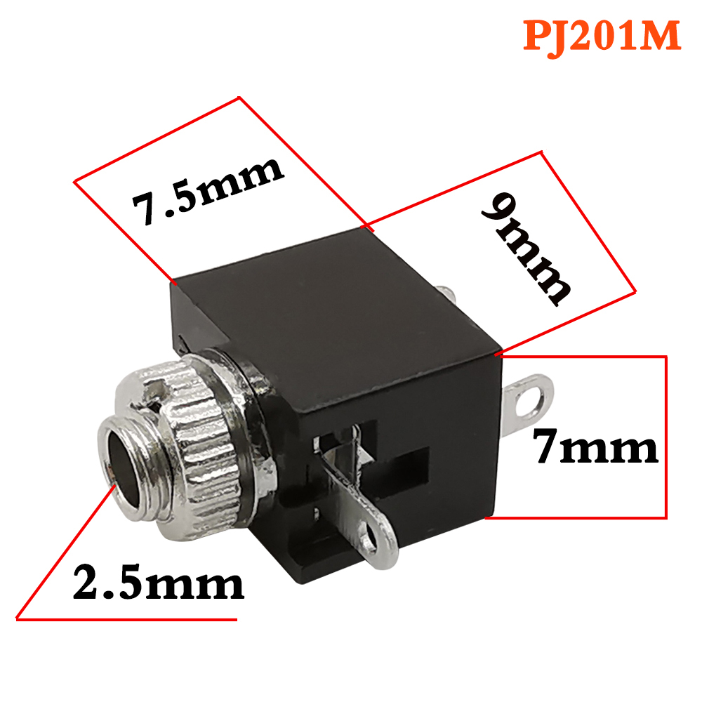 5/10 Stuks 2.5MM Hoofdtelefoonaansluiting PJ-201M 3Pin DIP Mono Kanaal Audio Vrouwelijke Socket PCB Panel Mount connector PJ201M Oortelefoon Adapter
