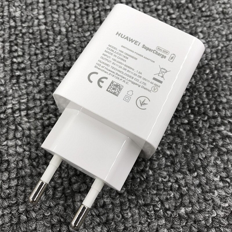 Huawei p40 pro carregador rápido original 40 w 10 v/4a ue/eua supercharge adaptador usb 5a tipo c cabo para companheiro 20 30 pro honra magia 2: EU charger only