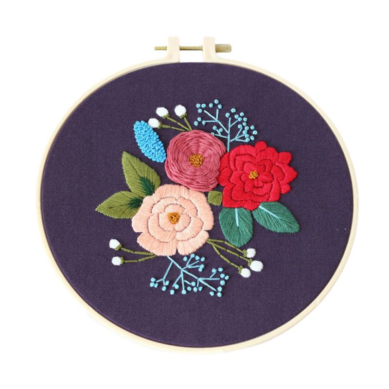 DIY Embroidery Materials Package Plant Flower Heart Handcraft Embroidery Kits For Beginners Craft Embroidery Making Products