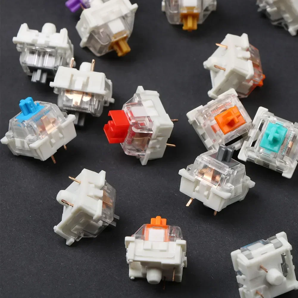 Outemu Stille/Clicky Schakelaars Mechanische Toetsenbordschakelaar 3pin Smeermiddel Rgb Gaming Mx Schakelaars Lineaire Tactiele Multicolor Transparant