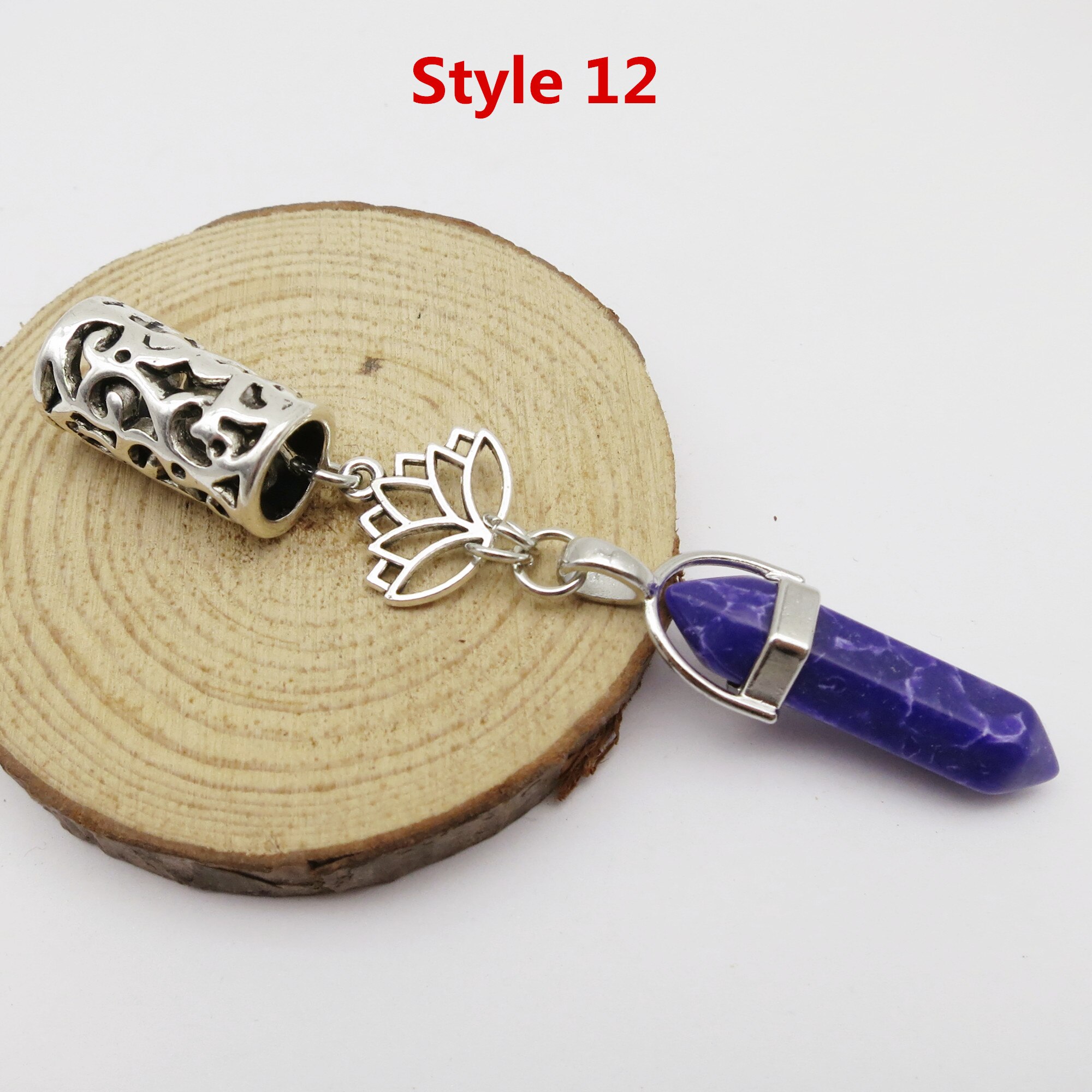 Breloques Viking en cristal pour hommes et femmes, 1 pièce, en spirale, pour tresser la barbe, perles, anneaux tubes, accessoires pour cheveux: 1pcs Style 12