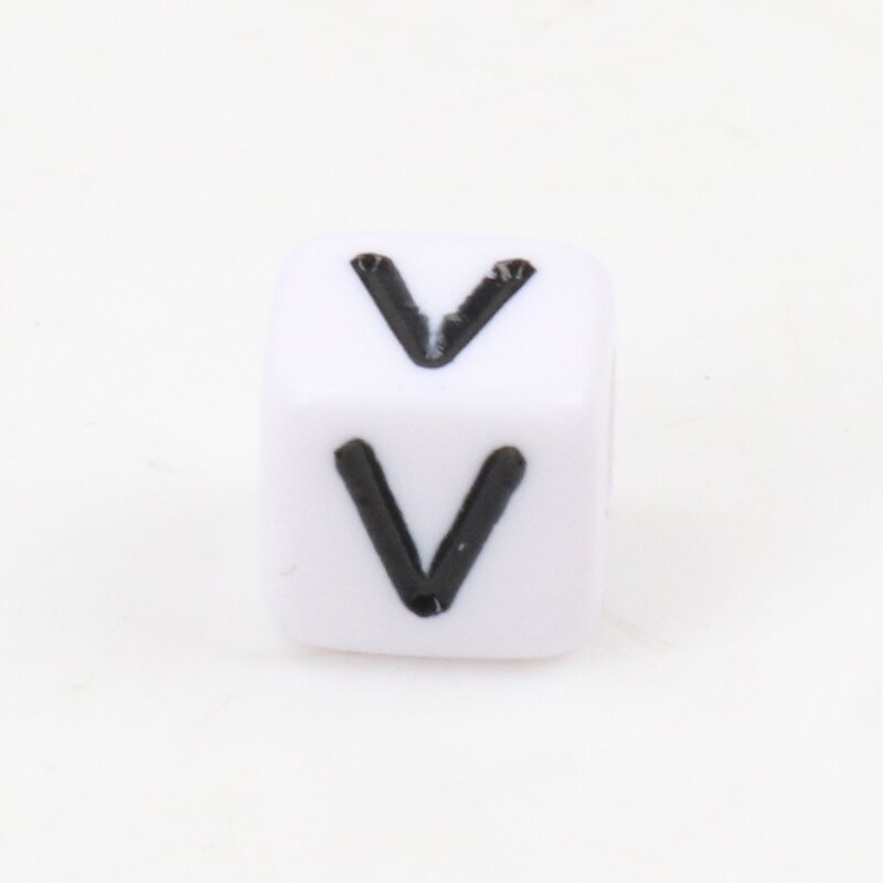 , cubo de alfabeto con letras blancas y negras, cuentas sueltas con letras acrílicas, apto para fabricación de joyas, 6mm, 100 Uds.