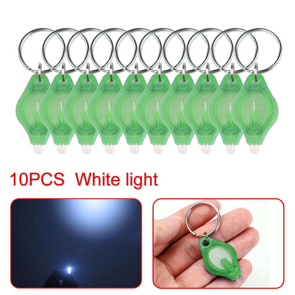 10 stücke Mini Helle LED Taschenlampe Licht Lampe Mikro Licht Keychain quetschen Licht Schlüssel Ring Camping Lanterna Notfall Licht: Grün