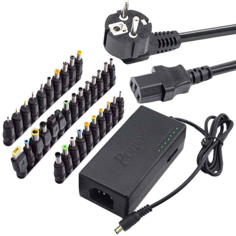34Pcs Universal Power Adapter 96W 12V To 24V Adjustable Portable Charger For Dell Toshiba Hp Asus Acer Laptops Eu-Plug: Default Title