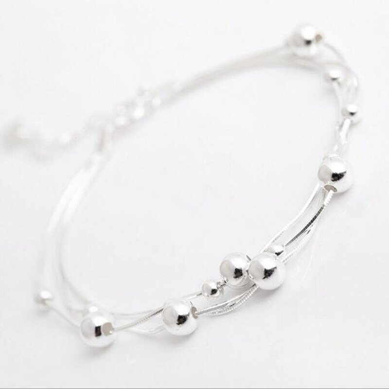 Hohe 925 Sterling Silber Schmuck Frische Schönheit Glatte Kleine Runde Weibliche Beliebte Armbinde SB56