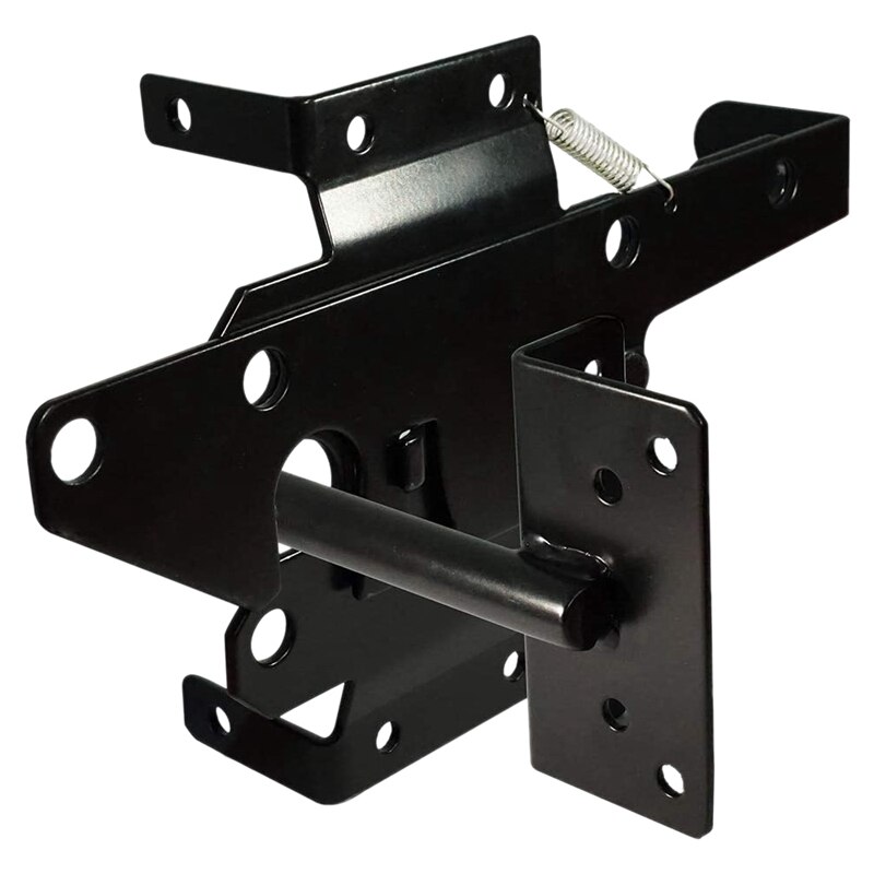 Big Self-Locking Gate Latch Heavy Duty Post Mount Automatic Gravity Lever Wood/PVC Fence Gate Lock with Fasteners Hardware