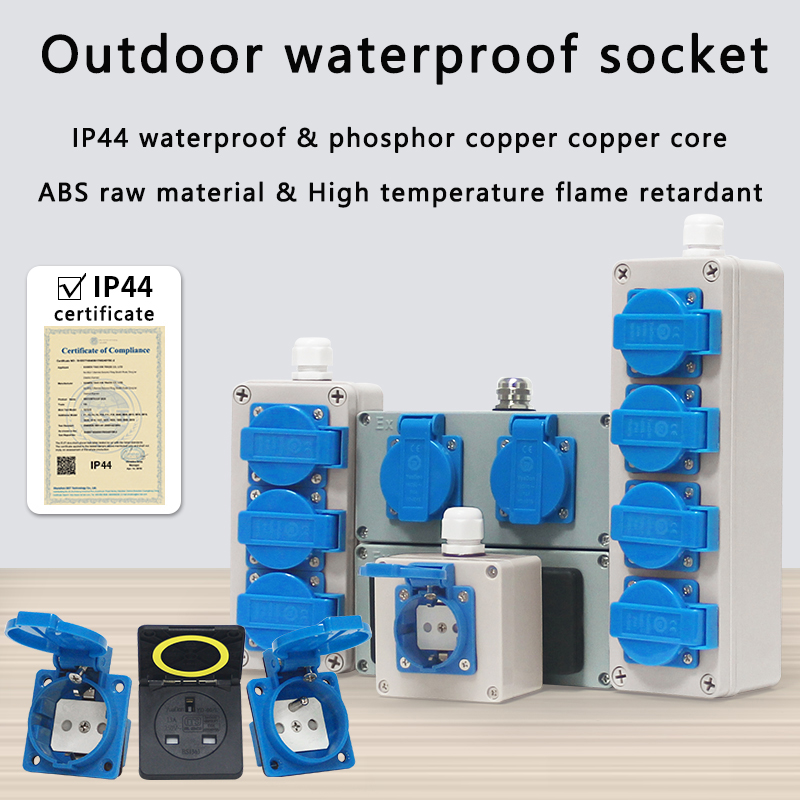 Europäischer/französischer/britischer Standard ip44 16a 250v universeller explosions geschützter wasserdichter Steckdosen schalter Stecker britische Steck platine