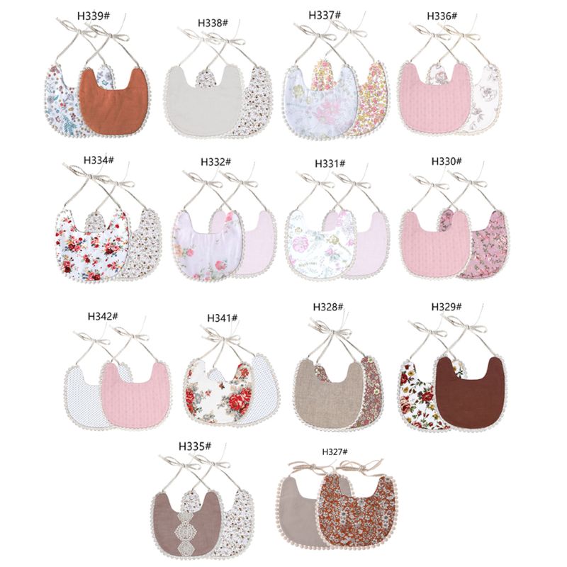 Baby Slabbertjes & Spuugdoekjes - Katoen Dubbellaags - Bloemendruk - Unisex Baby Peuter
