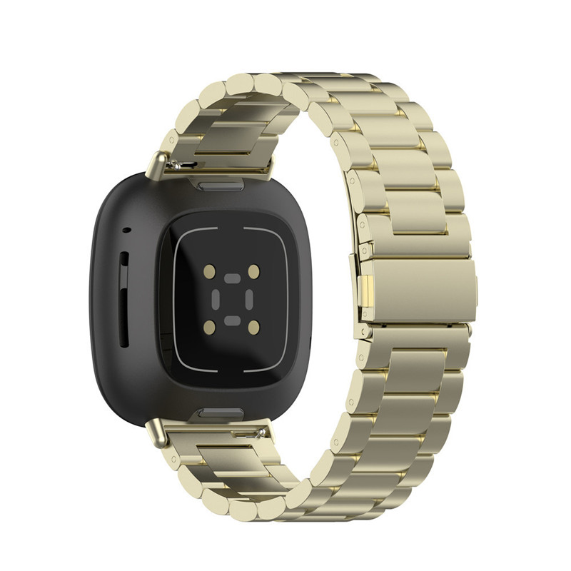 Stal stalowy pasek dla Fitbit Versa 3 4 zegarek metalowa bransoletka pętla dla Fitbit Sense 2 Versa 3 4 bransoletka zamienna zespół: Biały czarny / 25mm