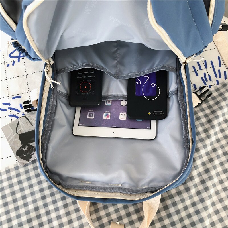 DIFA-mochila con hebilla portátil para mujer, Bolsa Escolar de nailon resistente al agua, con múltiples bolsillos, para ordenador portátil