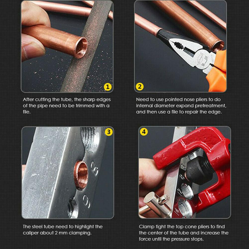 Juego de 6 herramientas de abocardado para tubos y tubos, herramientas de extensión de Metal para carpintería 3/16-5/8, tubos de abocardado para línea de frenos de aire