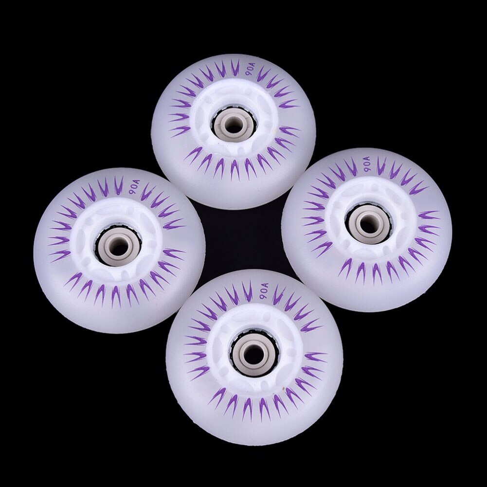 90A Inline Roller Skate Wheels 60mm/70mm/80mm 4pcs LED Sliding PU Skating Flashing Wheel Rollers Durable Luminous Wheels instock