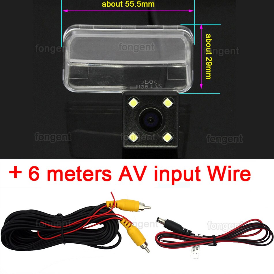 Auto Ccd Fish Eye Backup Achteruitrijcamera Achteruit Inparkeren Camera Voor Peugeot 206 207 307 407 Sedan Toyota Camry Verso Vios: 4led Rear Camera