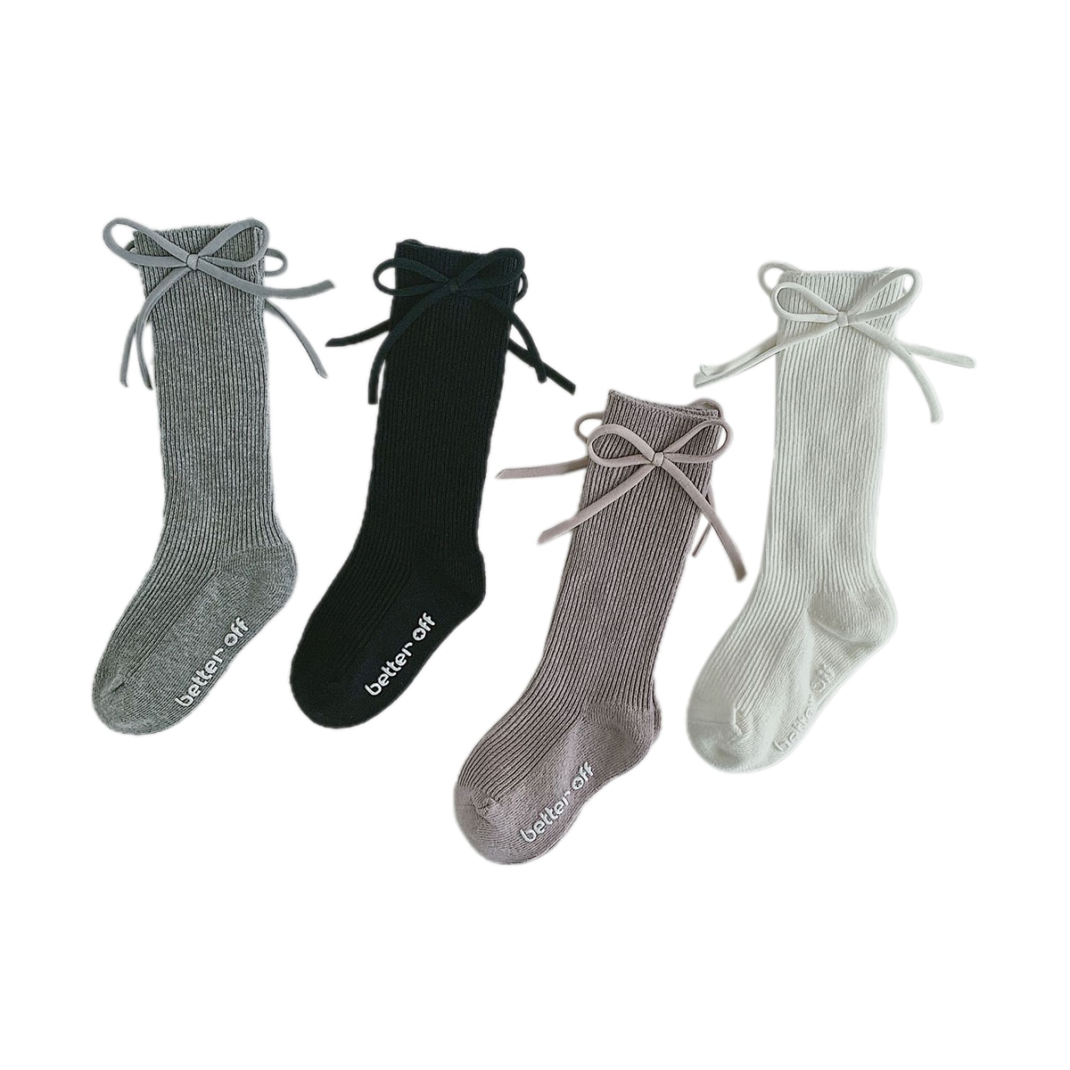 Kinderen Kid Meisjes Solid Bow Knot Sokken Peuter Warme Herfst Winter Been Warmer Baby Antislip Katoen Zachte Geribbelde sokken 1-8Y