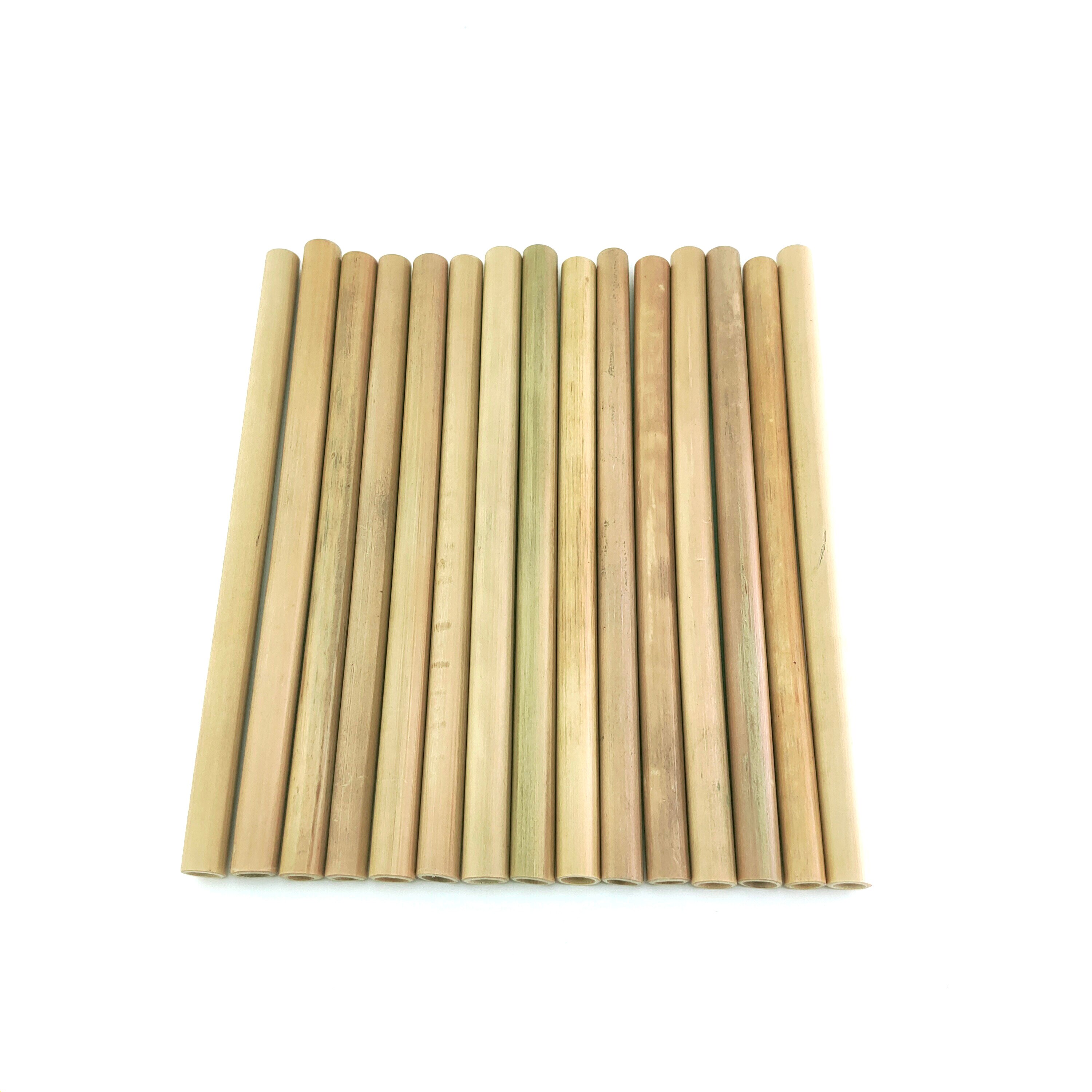 Biodegradable Bamboo Straws Reusable Organic Thick Drinking Straws Eco-friendly Pearls Bubble Tea Milk Cocktail Juice 20*1cm