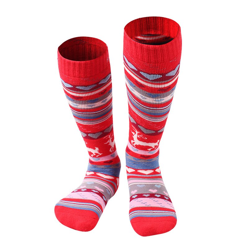Calcetines deportivos de nieve para niños, calcetines de invierno, calcetín abrigado hasta la rodilla de secado rápido, calcetines térmicos gruesos para niños y niñas, calcetines de Snowboard