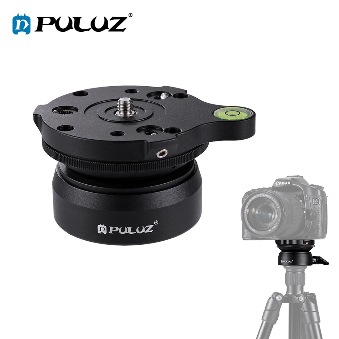 Puluz 1/4 & #39 ;& #39 ; gewindekuppel-panoramakopf, verstellbarer stativ-nivellierkopf mit libelle, 3/8 standardschrauben