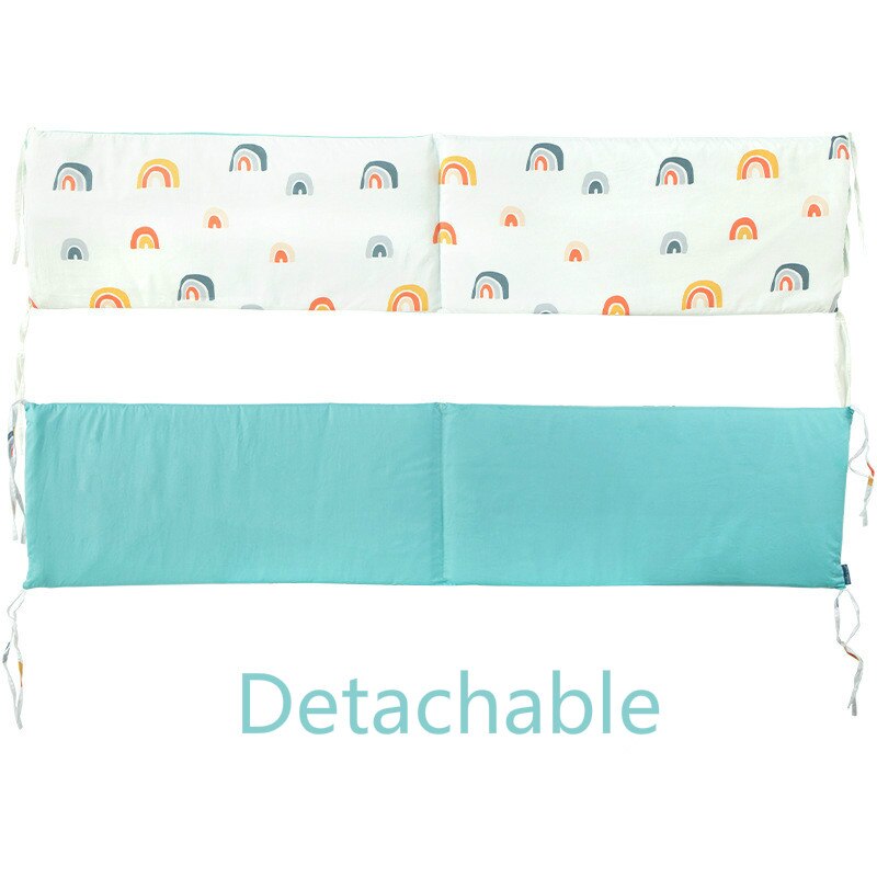 Baby Bed Bumper L-Vormige Katoen Gewatteerde Baby Wieg Zuigeling Bebe Nest Protector Cot Bumper Kamer Decoratie Enkel Stuk 120*30 Cm: Rainbow(L)