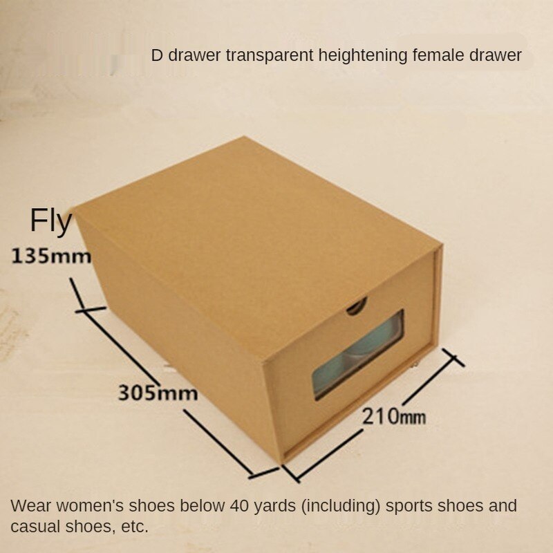 Schoenen Lade Dik Kraftpapier Lade Schoenendoos Transparante Schoenendoos Lade Schoenendoos Vouwen Papier Doos: Type D