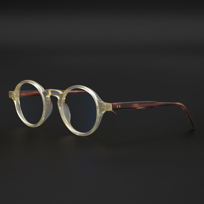 Hecho a mano Vintage redondo acetato de gafas graduadas con montura para hombres y mujeres círculo Retro gafas miopía gafas óptica