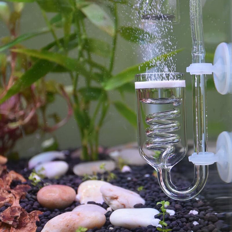 1pc akvarium  co2 diffusor glastank boble forstøver reaktor solenoid regulator mos  co2 forstøver til 60 ~ 300l planter