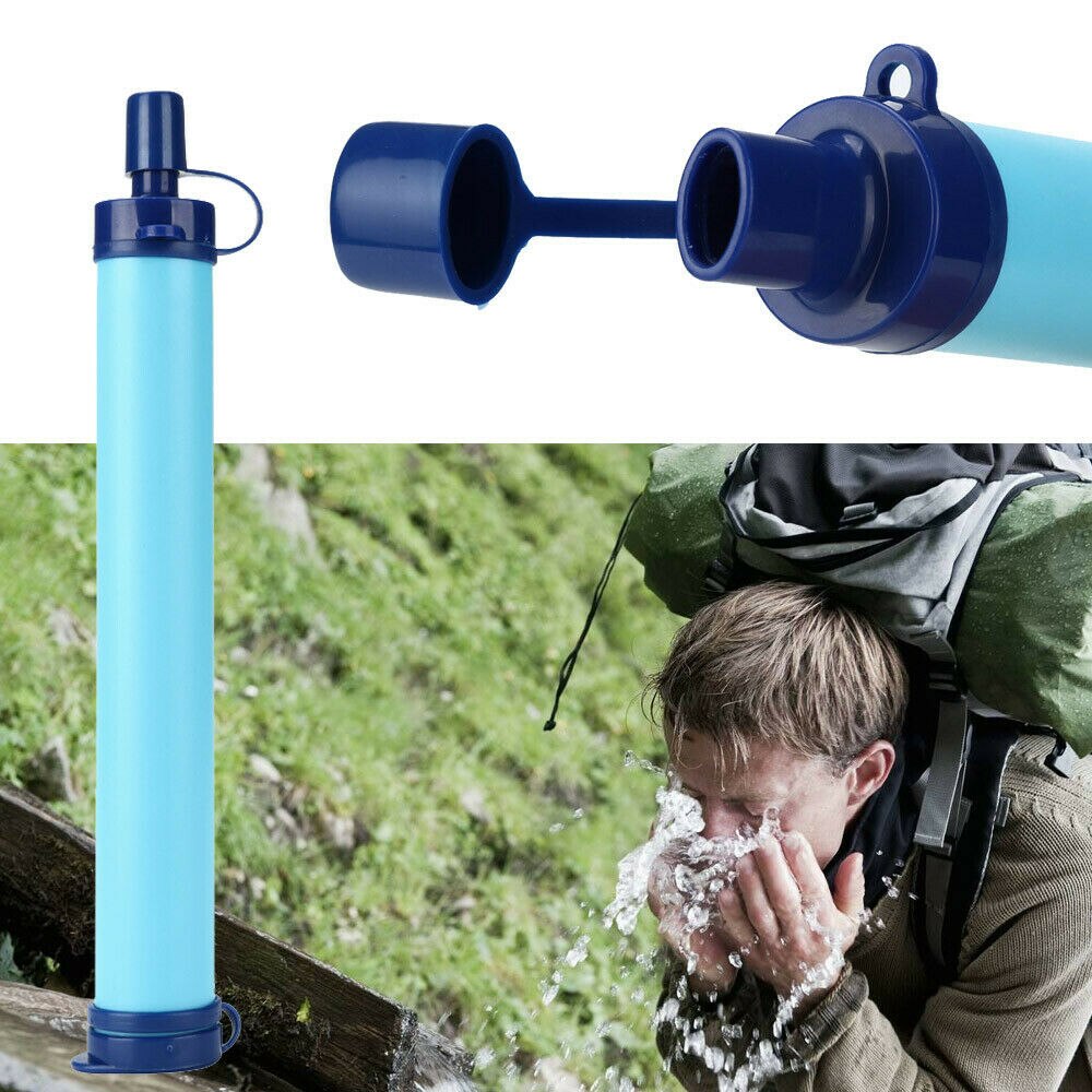 Purificador de filtro de agua pajilla para exteriores, sistema de filtración para viaje y Camping