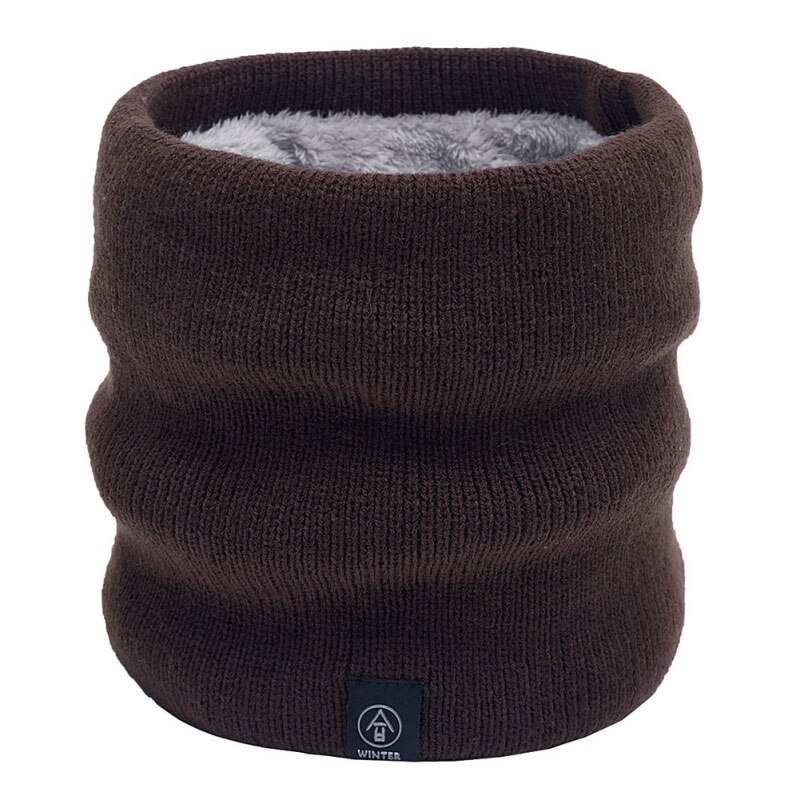 Vinter dubbellager stickad halsvärmare vindtät enfärgad supermjuk wild loop halsduk unisex vinter män kvinnor plysch halsduk krage