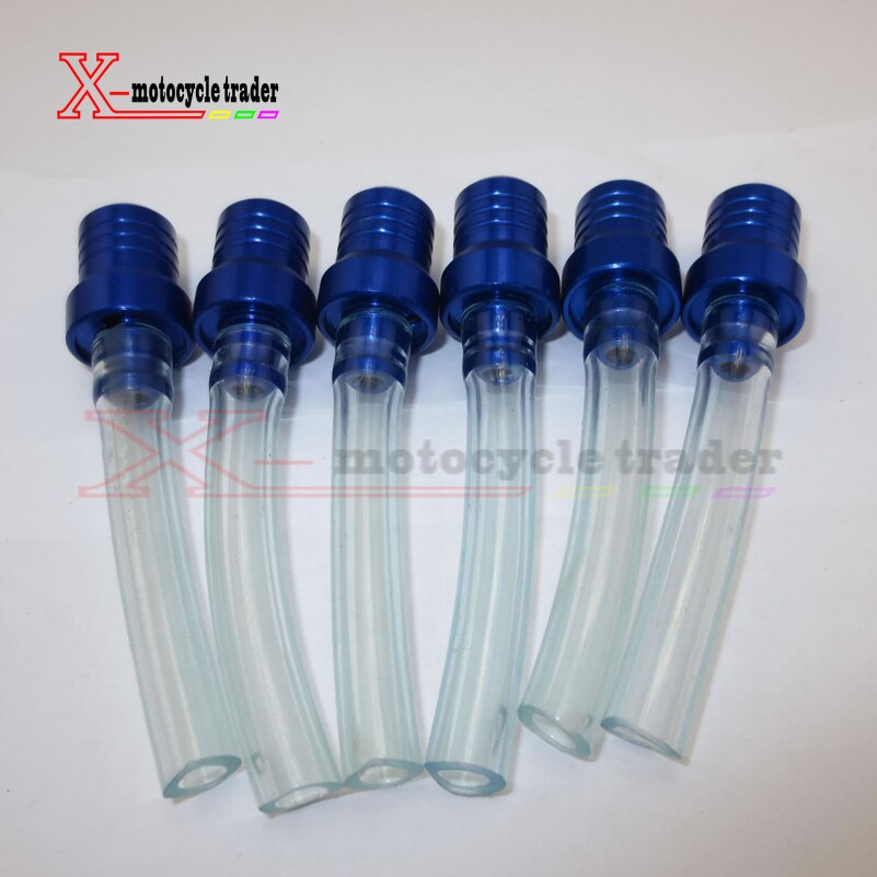 Blå aluminium brændstoftank gasdæksel til snavscykel / atv / pitcykel / abecykel motorcross 6 stykker / parti