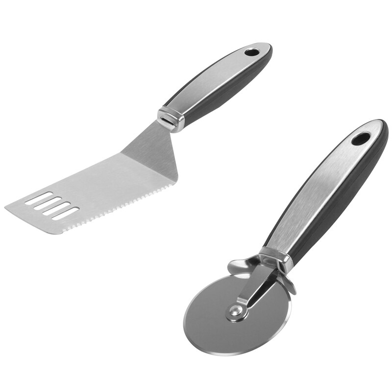 Rustfrit stål pizza cutter, premium pizza hjul ultra skarp pizza skiver ergonomisk skridsikker håndtag med pizza sh: Default Title