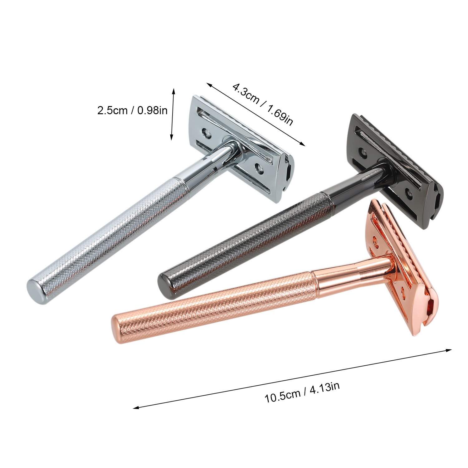 Double Edge Shaving Razor Stainless Steel Safety Beard Razor Manual Mustache Removal Traditional Shaving Tool for Hotel Home