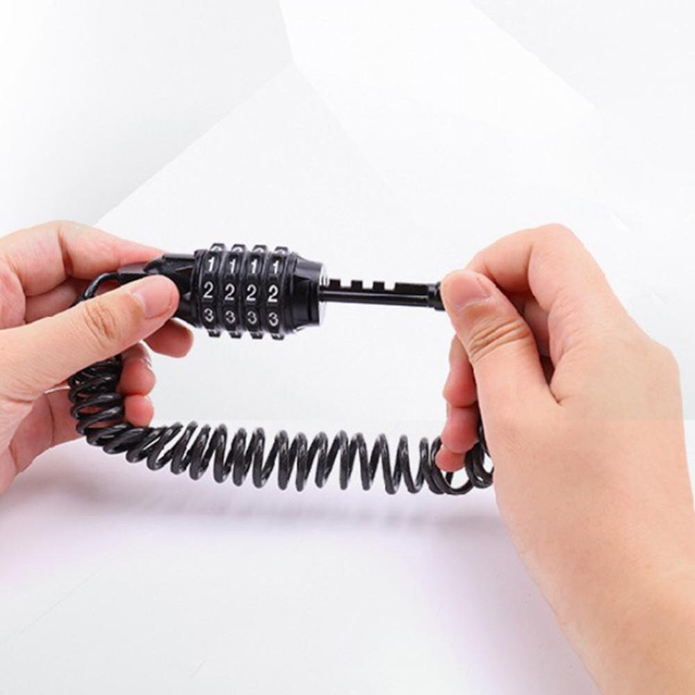 180cm Bike Lock Cable Security Bicycles Code 4-Digit Combination Helmet Password Lock Cable for Motorcycle Motorbike Scooter