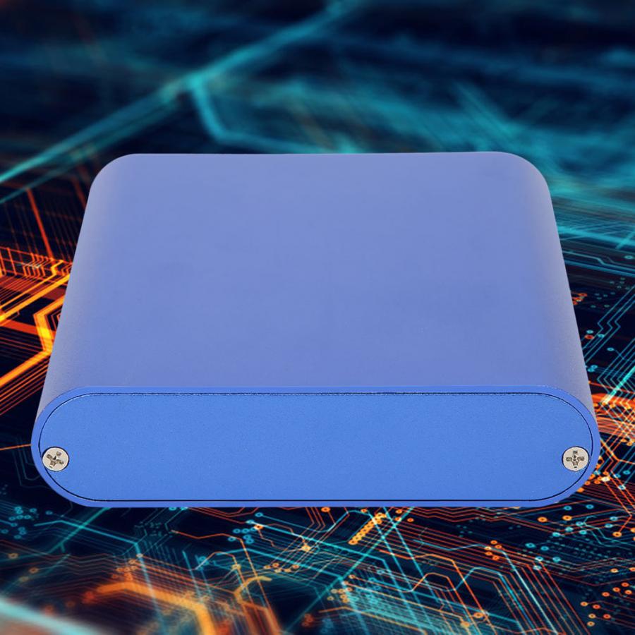 Electronic DIY Aluminum Box Aluminum Project Box Matte Blue DIY Electronic Product Heat Dissipation Casing 26x108x120mm