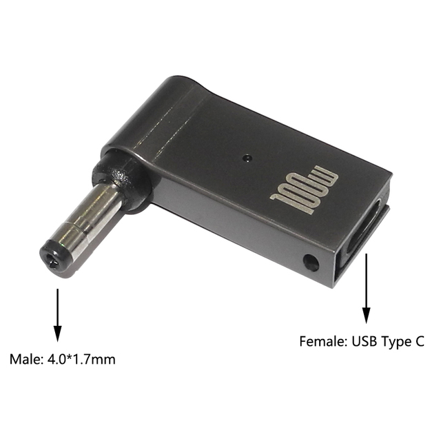 PD 100W Laptop Power Charger Supply Adapter Connector USB Type-C Female to DC Male Jack Plug Converter for Lenovo HP DELL Asus: Blue