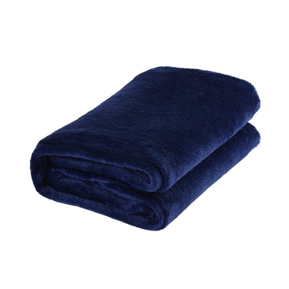 70x100cm super macio manter quente cobertor de flanela tamanho grande cor sólida casa sofá cama escritório cobertor do carro casa têxtil: dark blue