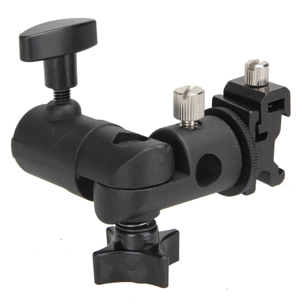Universal D/E Type Metal Flash Bracket Flash Shoe Detachable Rotating Lamp Bracket With 1/4" to 3/8" Screw Light Stand