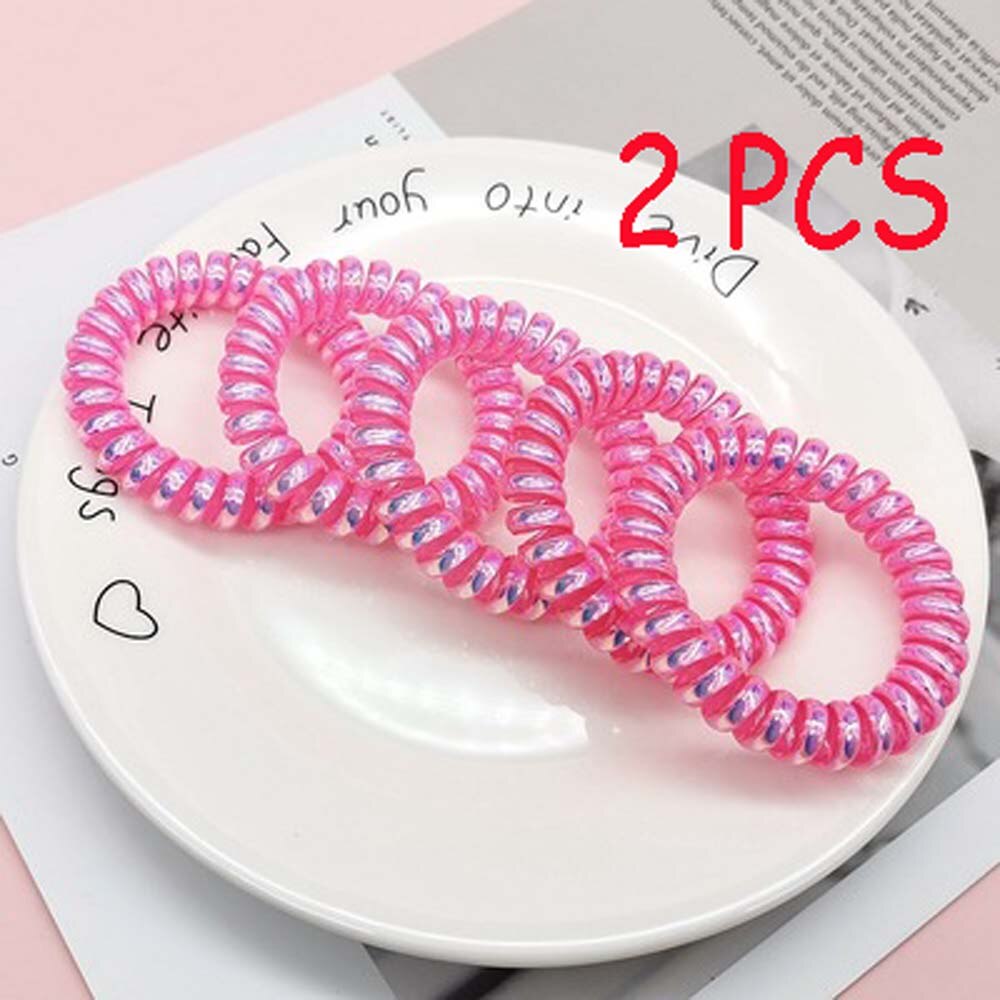 2 pcs goma para acessórios de cabelo anel de cabelo corda traceless feminino goma elástico faixas de cabelo para mulheres goma telefone fio scrunchy
