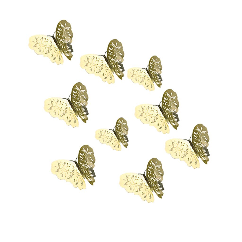 48 stuks stickers, 3d vlinders als muurstickers, huisdecoratie, 3d gouden en zilveren vlinders als decoratie voor de bruiloft in de woonkamer.: D